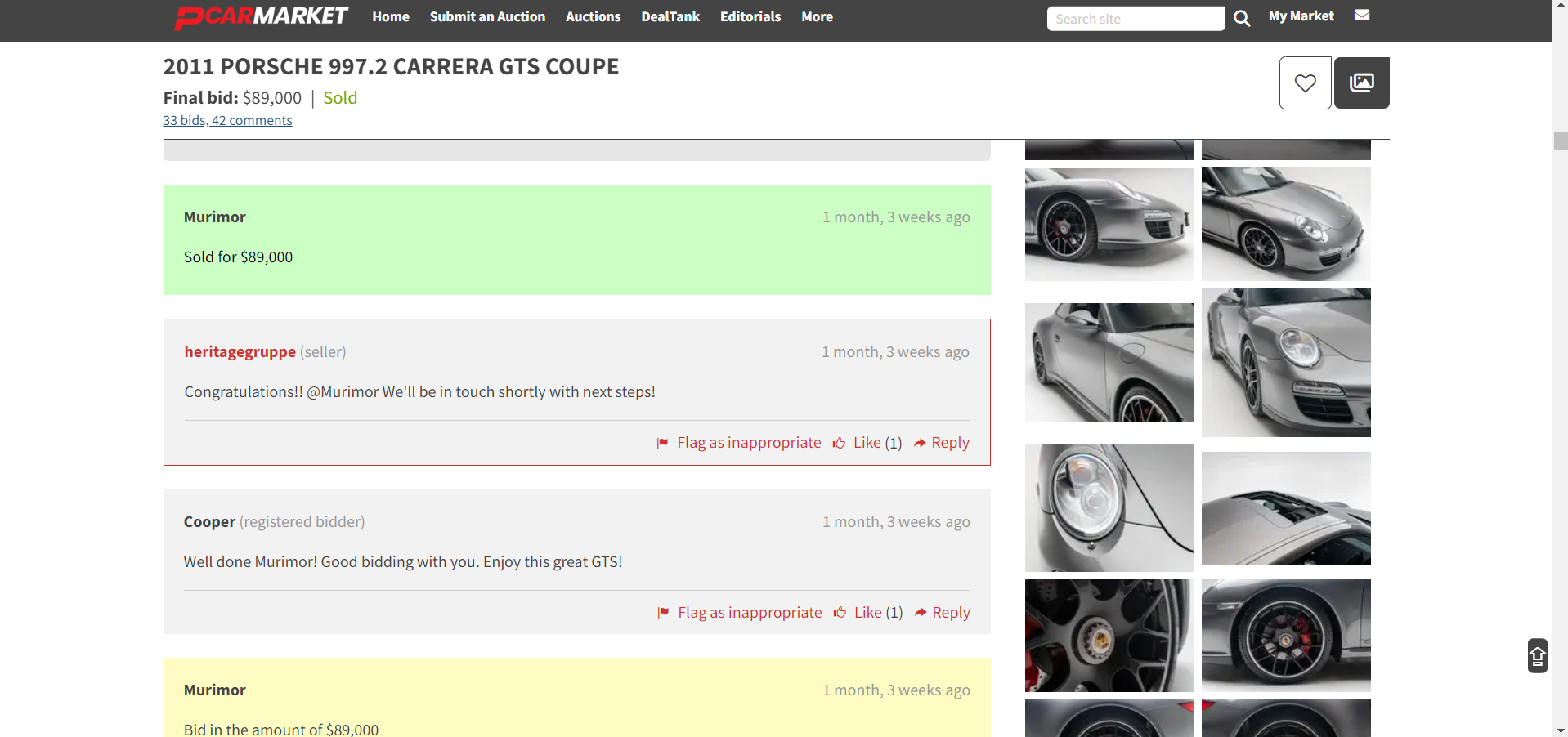 Selling a Porsche on Pcarmarket by Heritage Gruppe